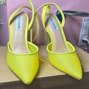 Steve Madden Neon Yellow Slingback Heels